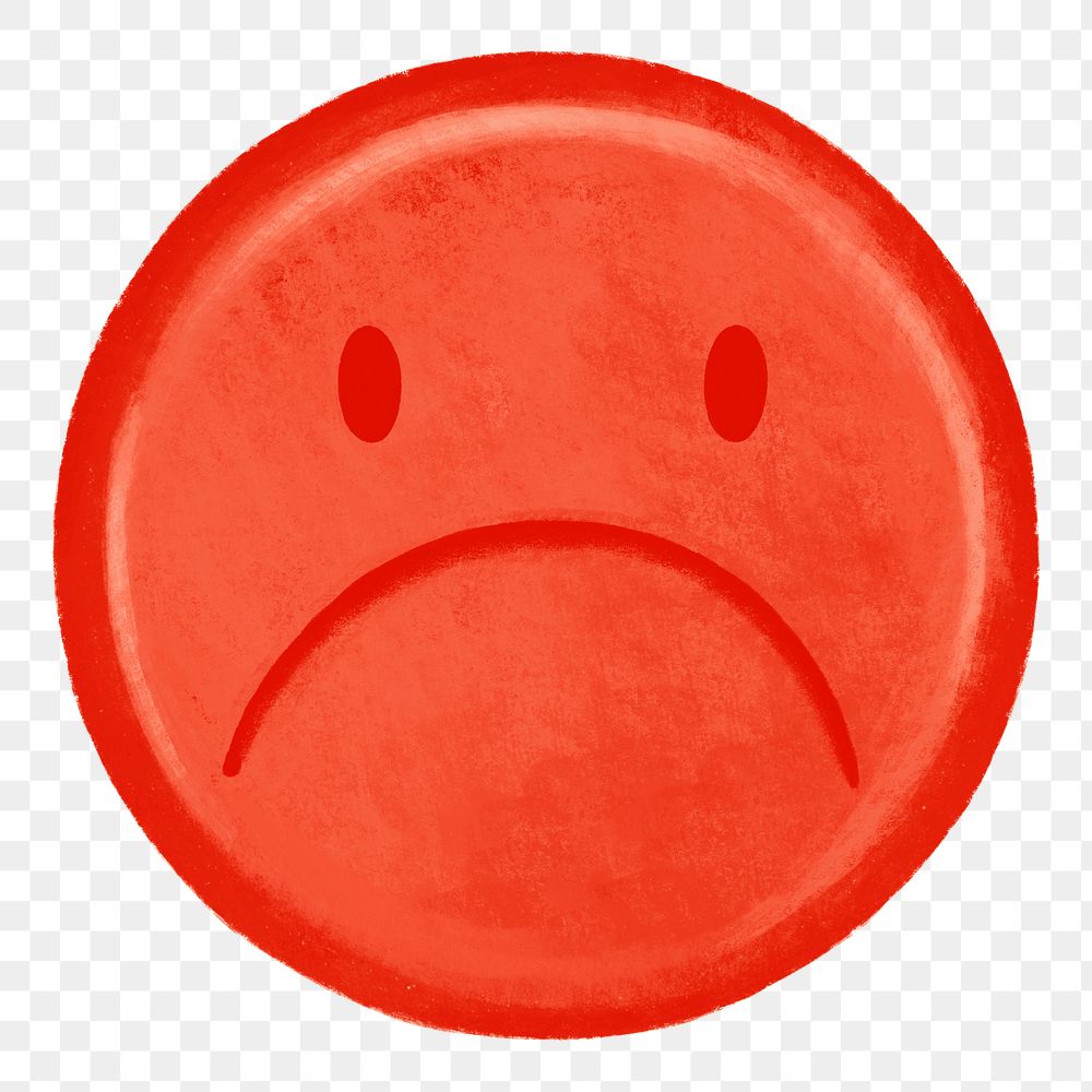 Sad face png emoticon, transparent background