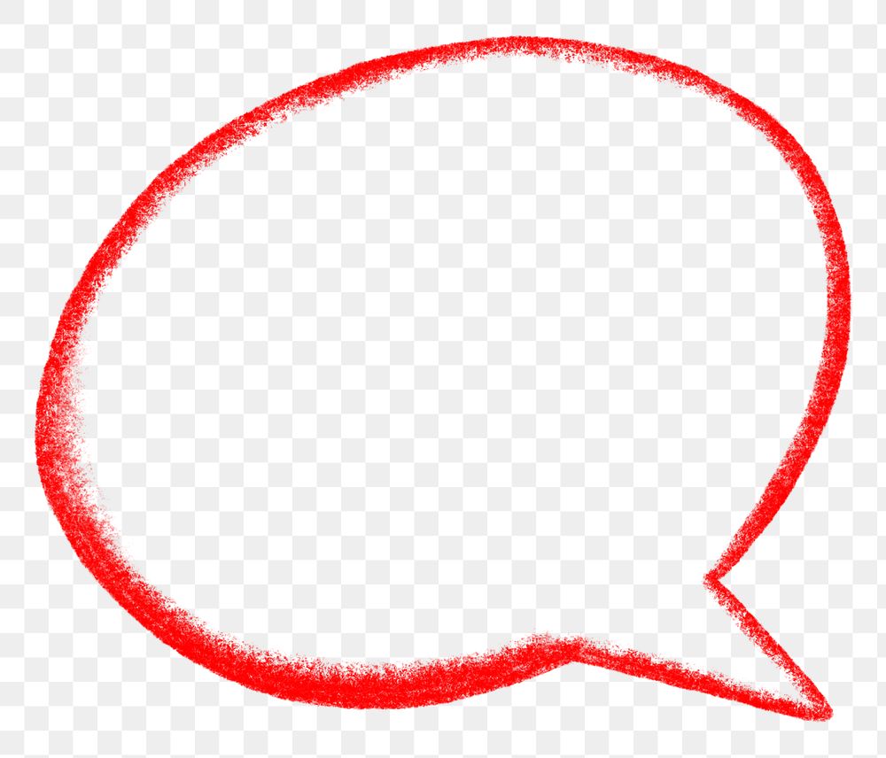 Red speech bubble png, element graphic, transparent background