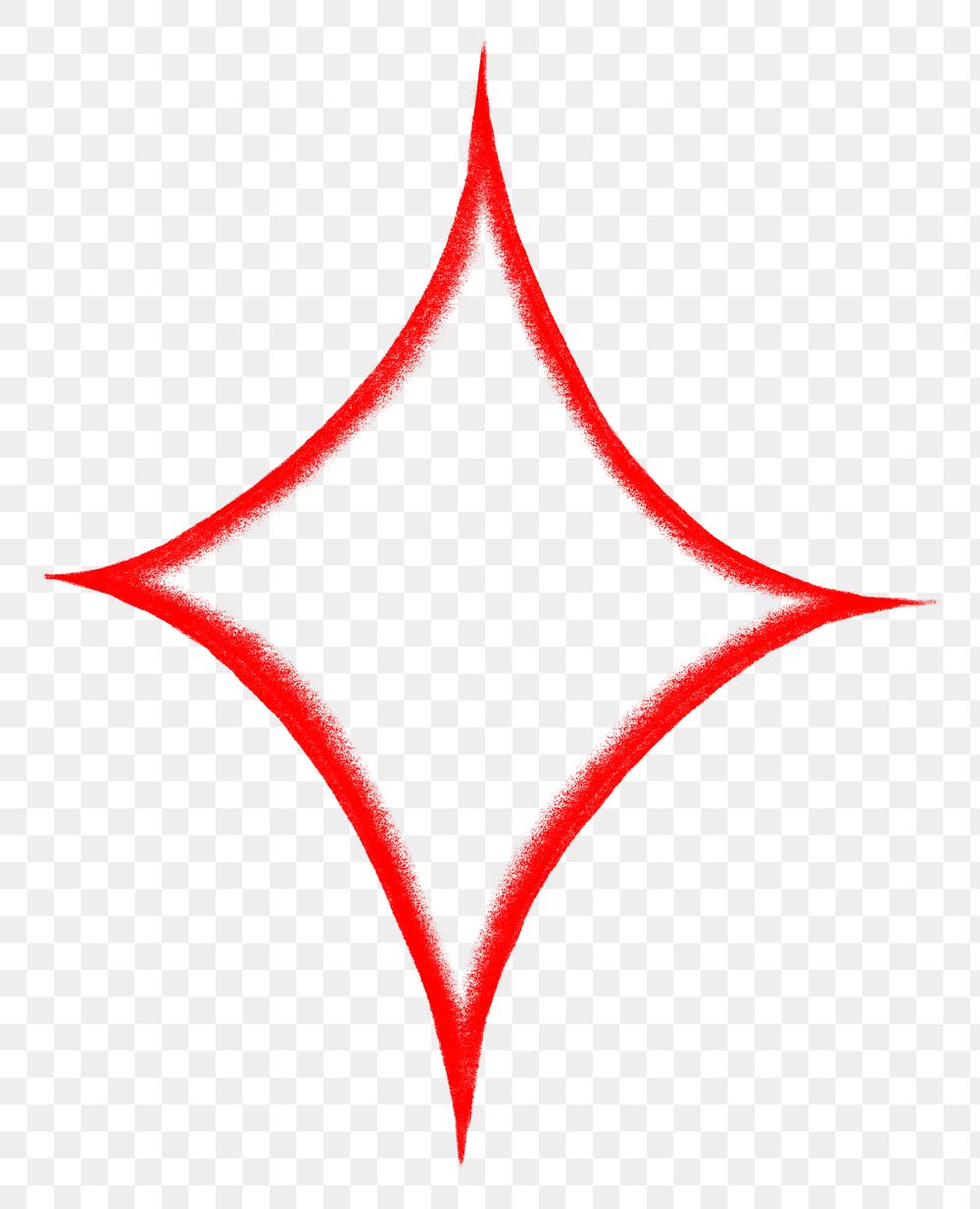 Red sparkle shape png, transparent background