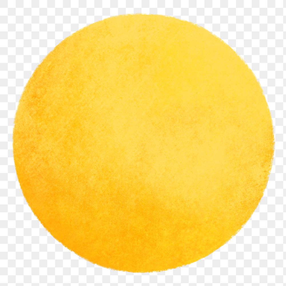 Yellow circle shape png, transparent background