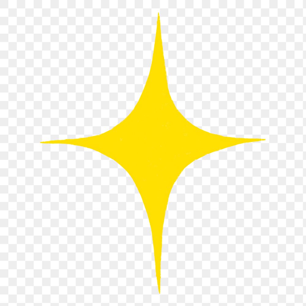 Yellow sparkle doodle png, transparent background