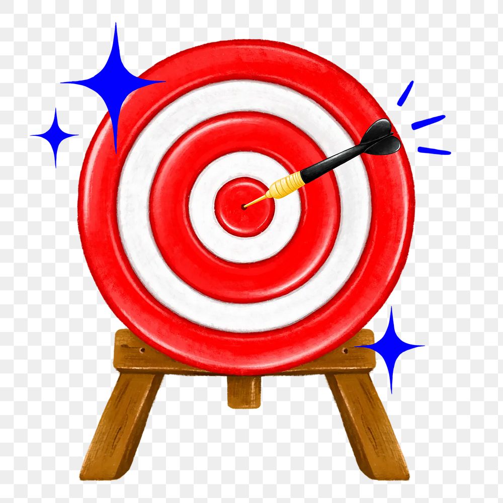 Bullseye target arrow png, transparent background