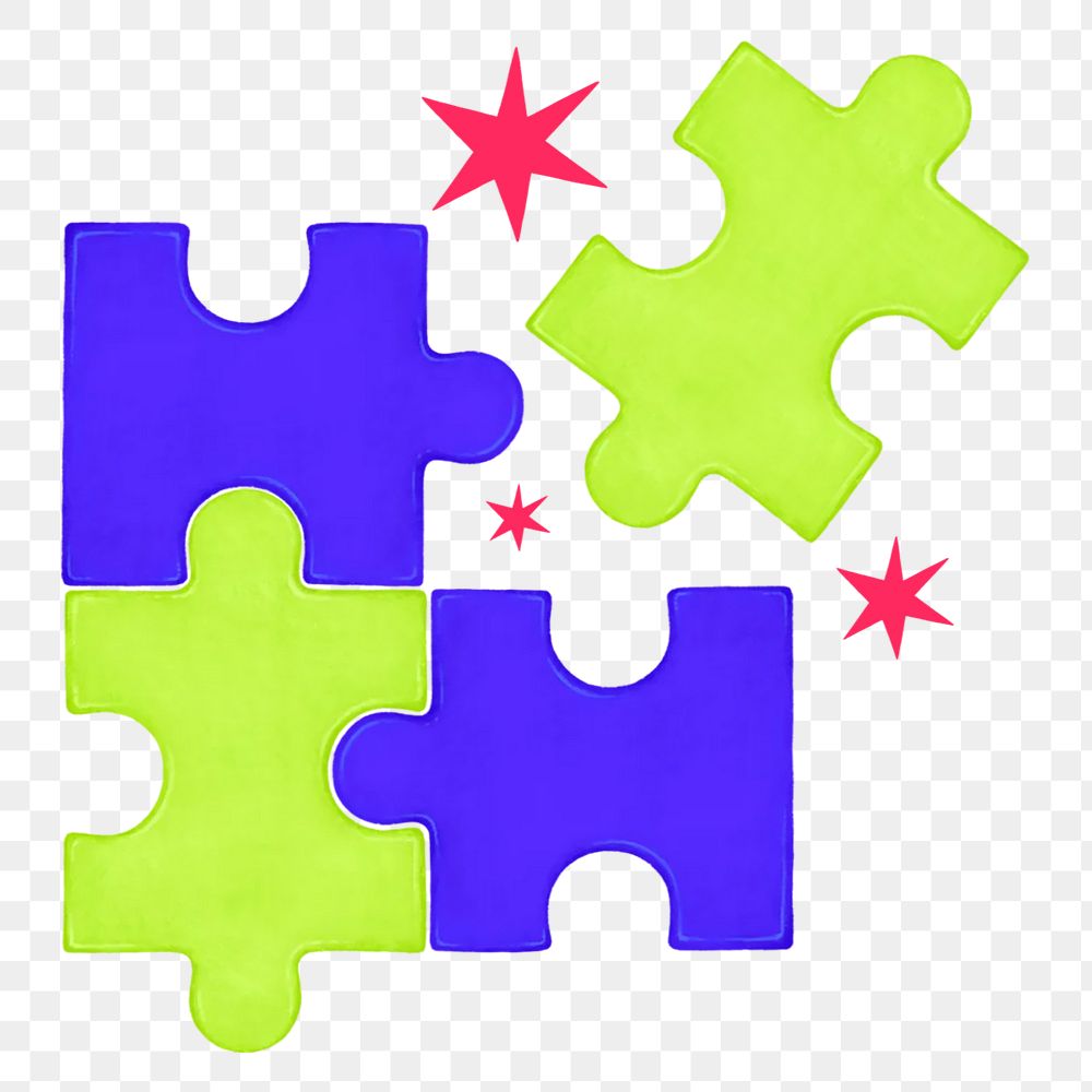 Puzzle pieces png, business strategy illustration, transparent background