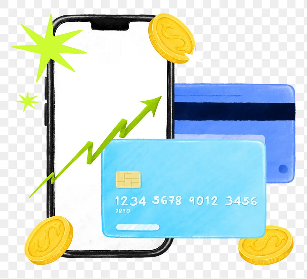 Credit card limit png increase, banking remix, transparent background