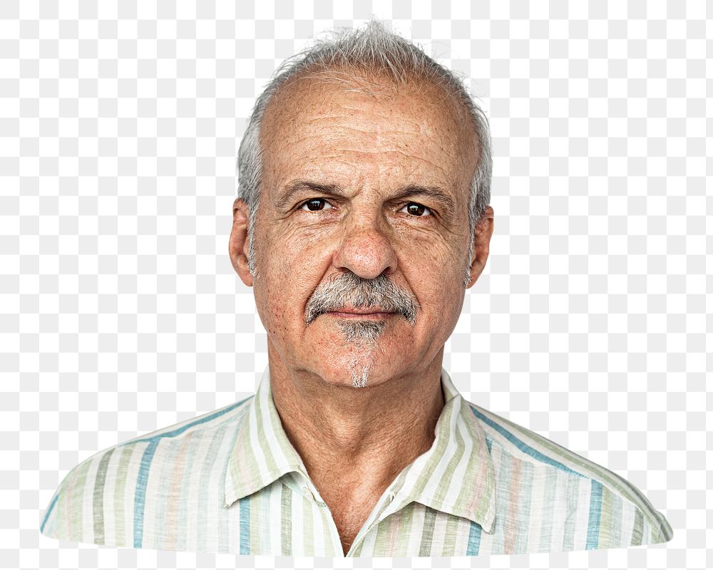 Senior man png element, transparent background