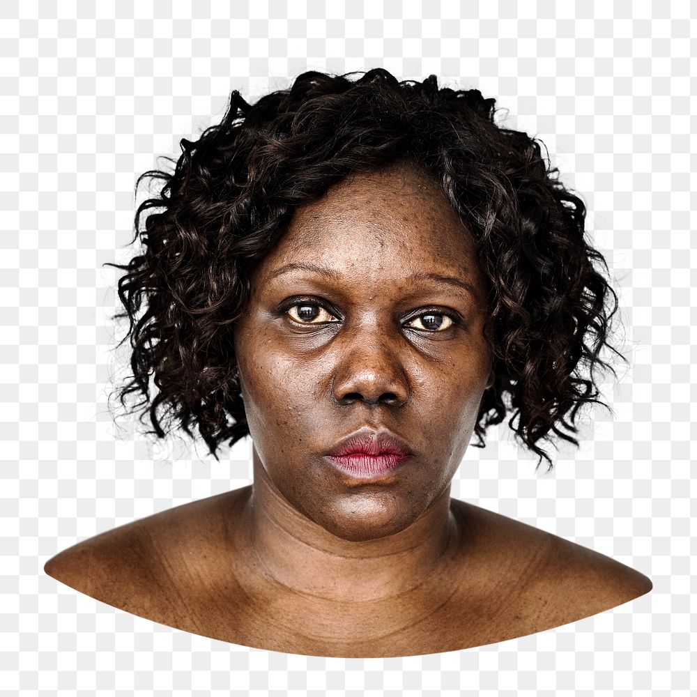 African woman png element, transparent background