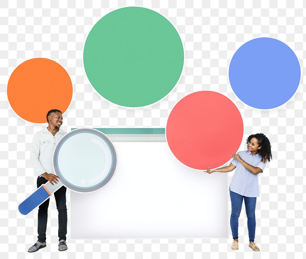 People & search engine  png, transparent background