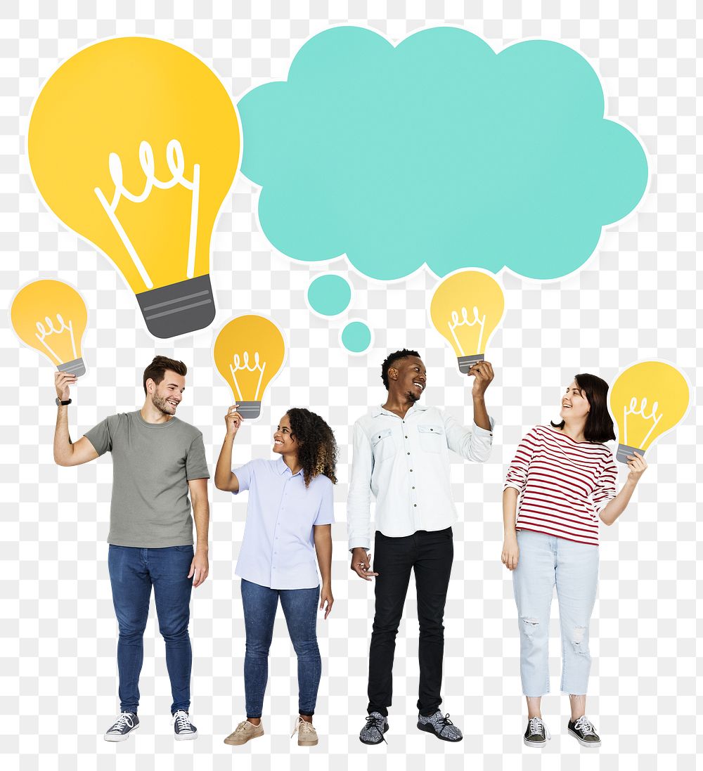 Brainstorming ideas png, transparent background