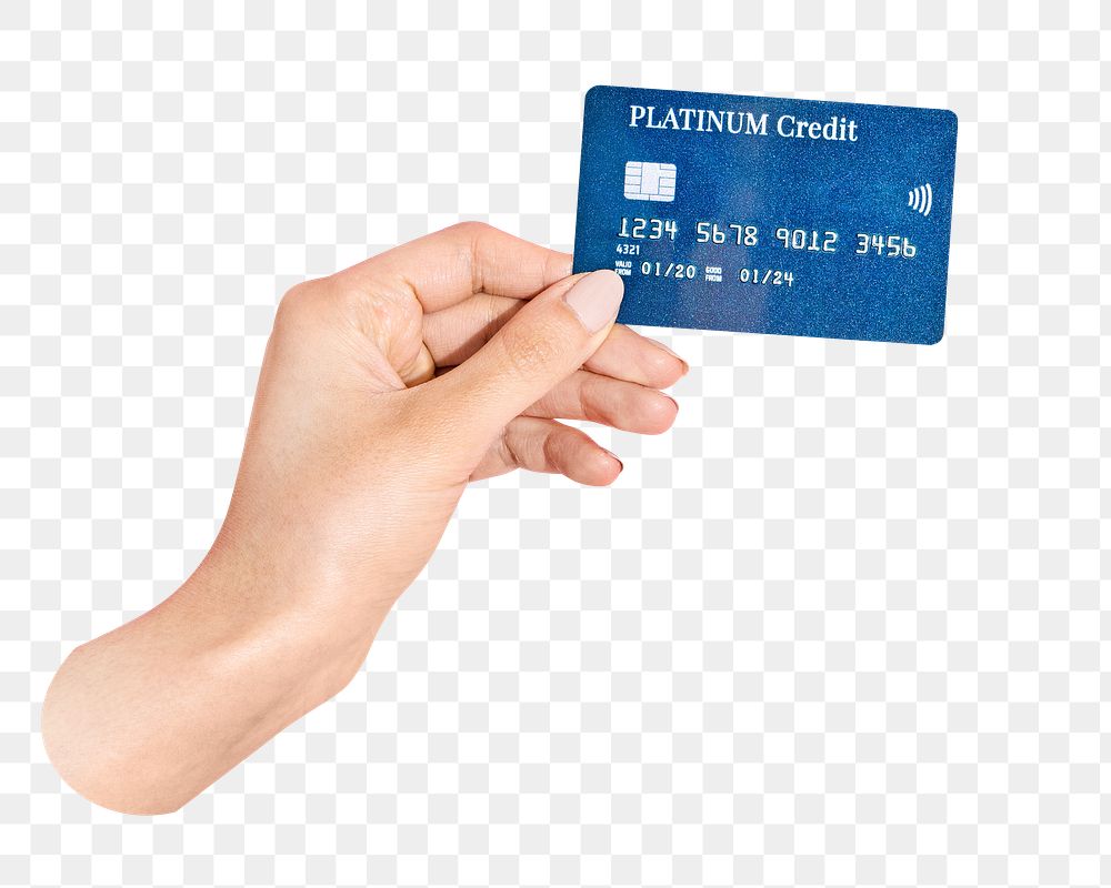 Shopping png credit card, transparent background