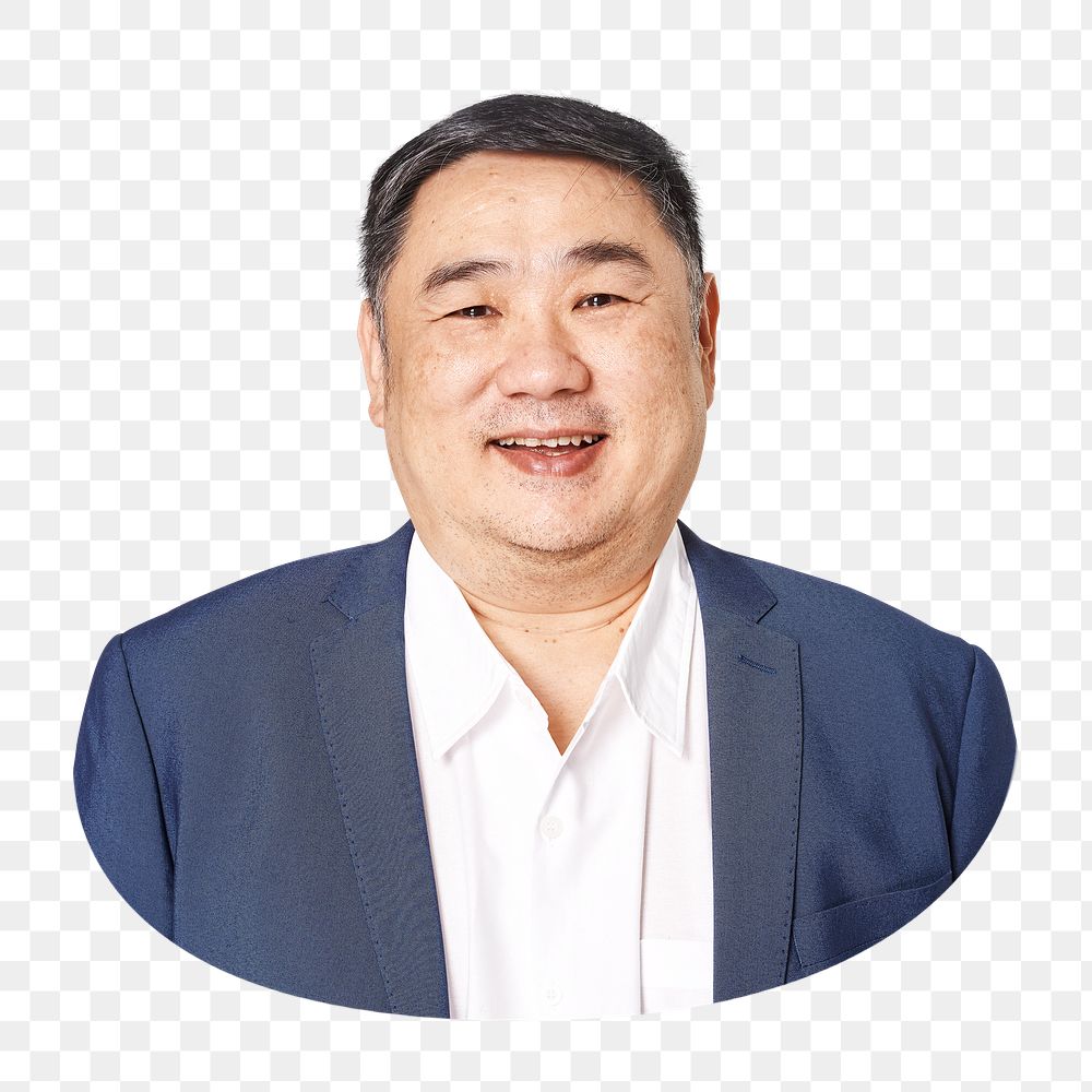 Asian businessman png, transparent background
