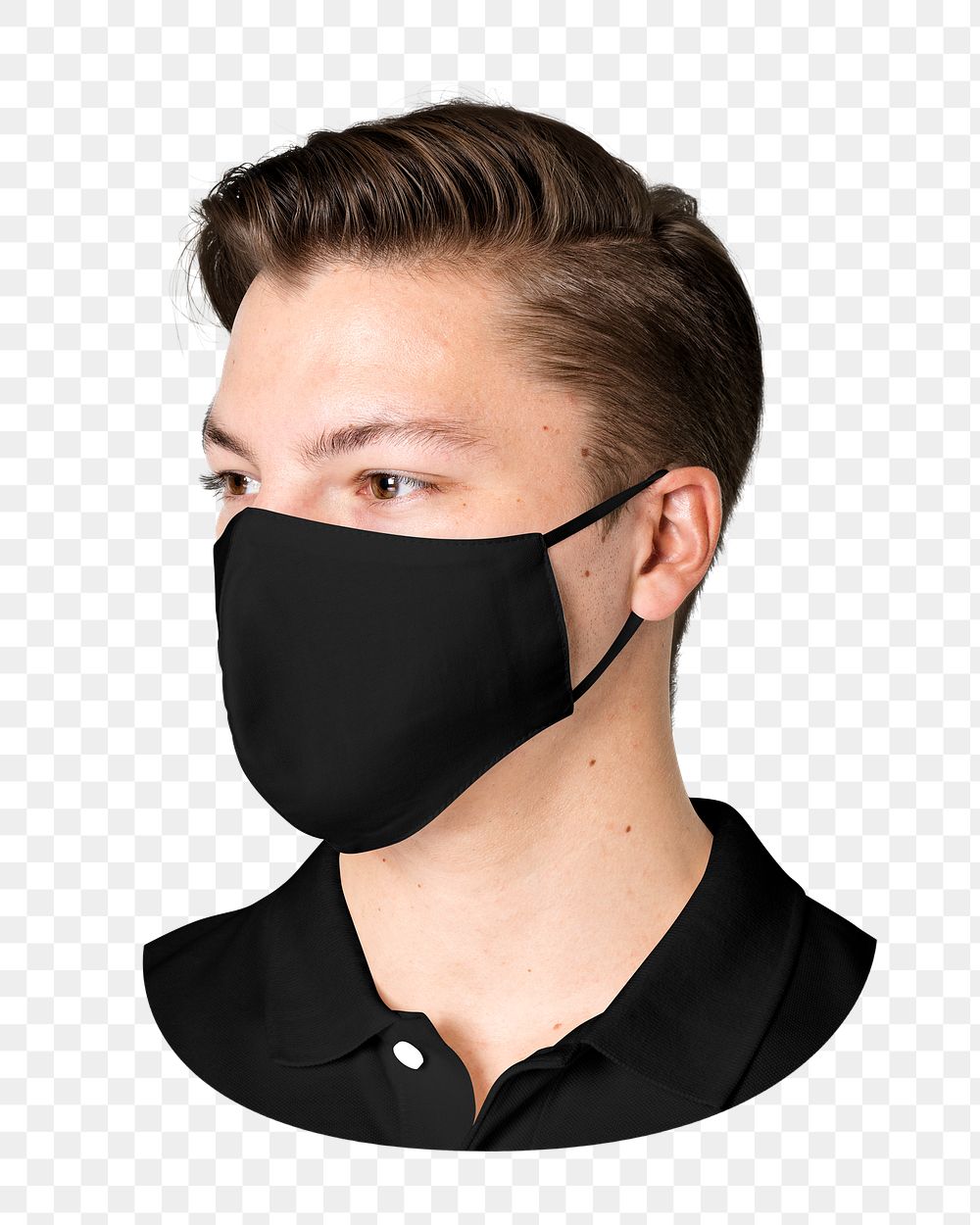 Png man in black mask, transparent background