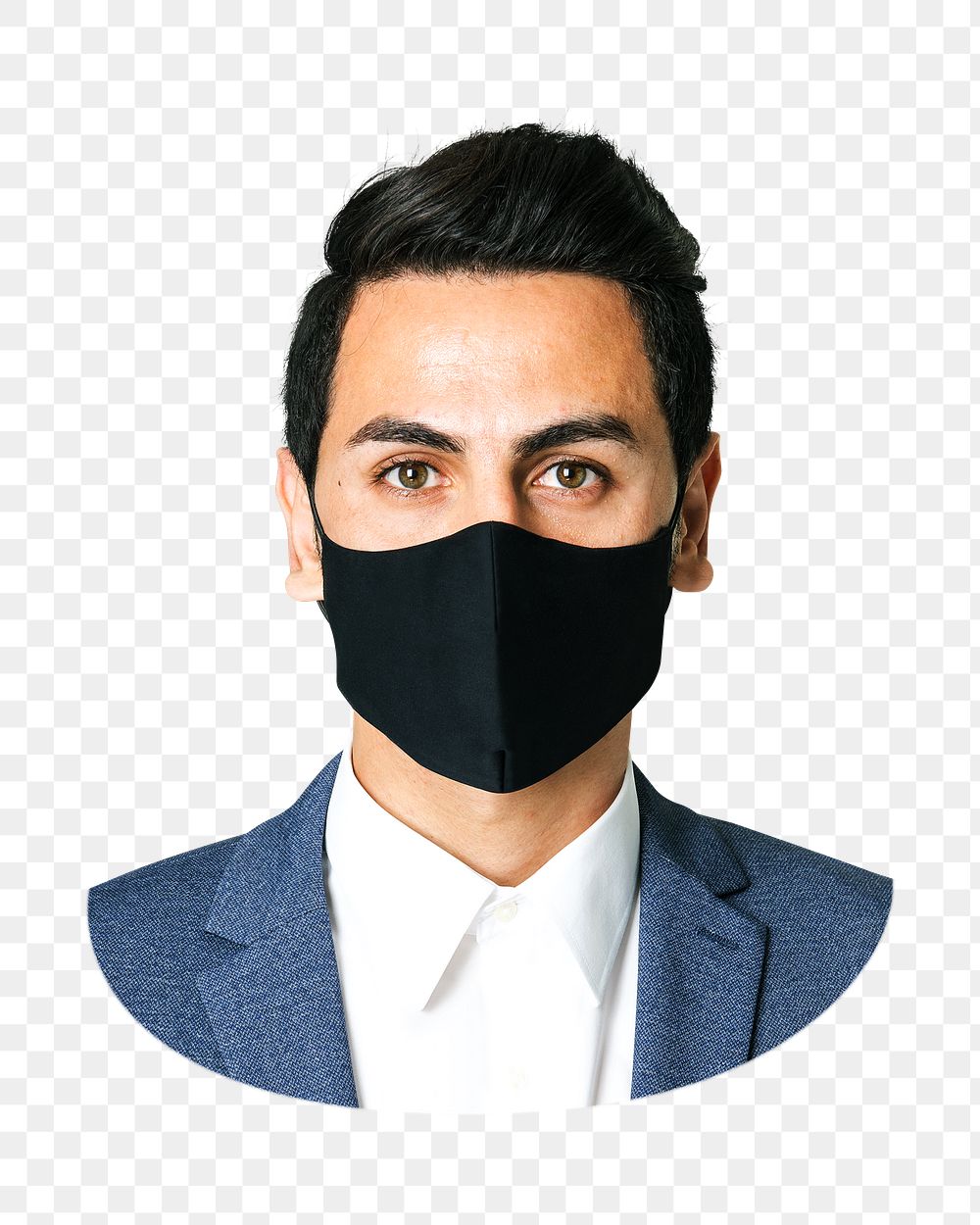 Png man black mask formal wear, transparent background