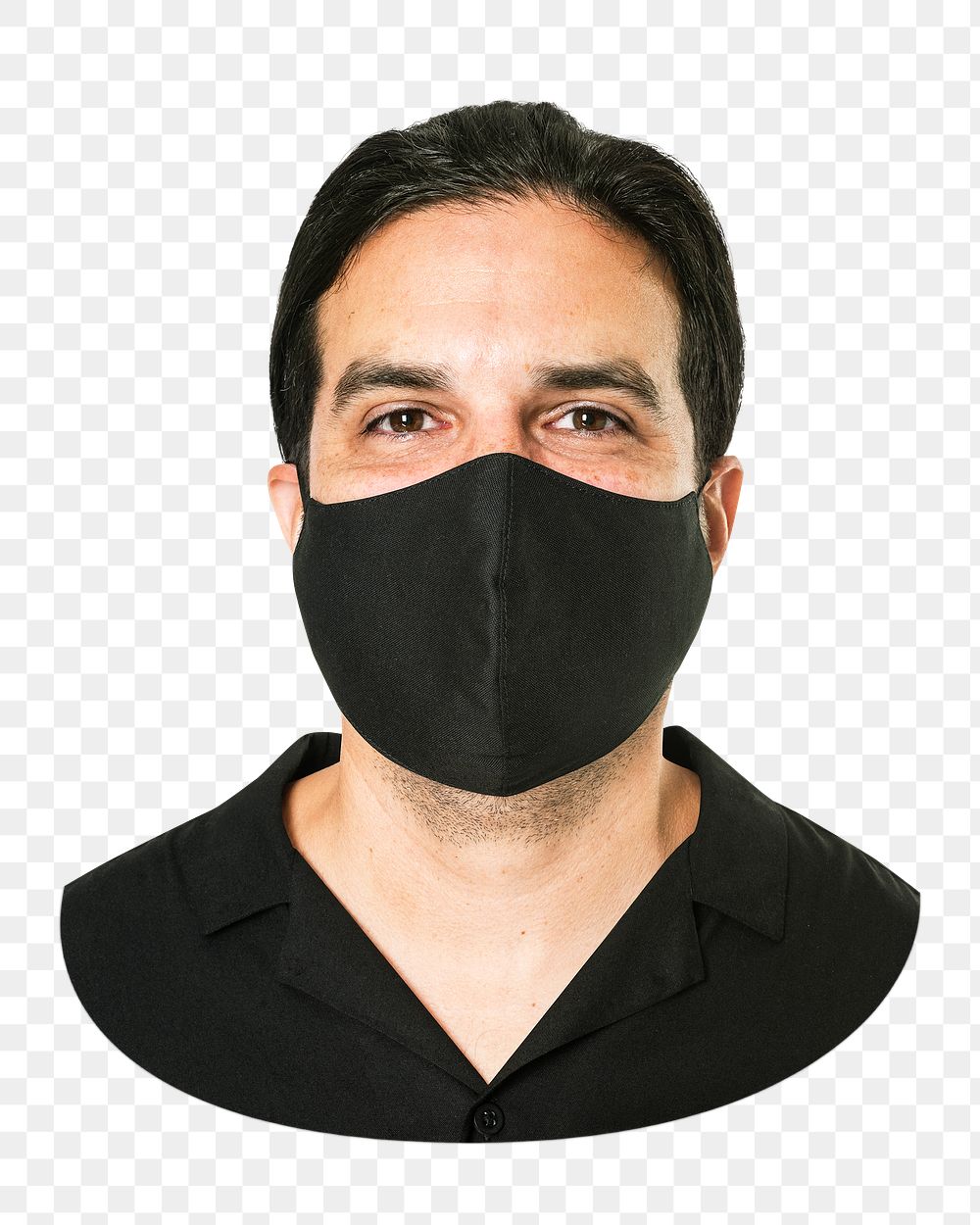 indian man png black mask, transparent background