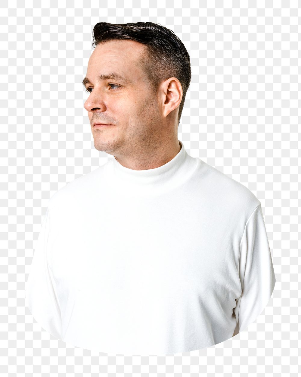 Man white t-shirt png, transparent background