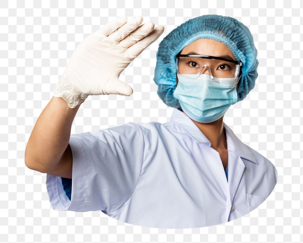 Doctor in surgical uniform png, transparent background
