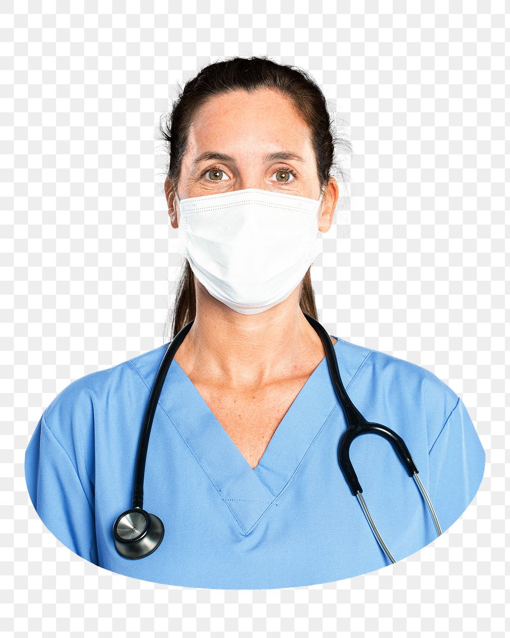 Female doctor png with stethoscope, transparent background