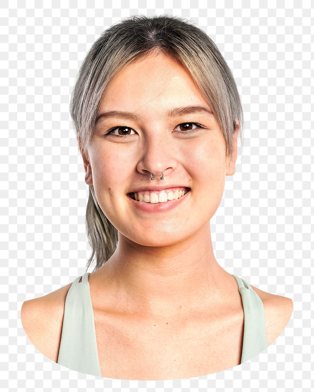 Healthy woman png portrait, transparent background