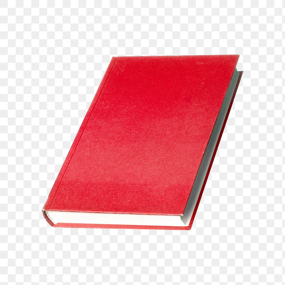 Png red book, isolated collage element, transparent background