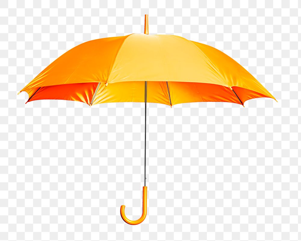 Png yellow umbrella, isolated object, transparent background