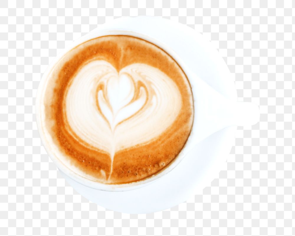 Latte art png, transparent background