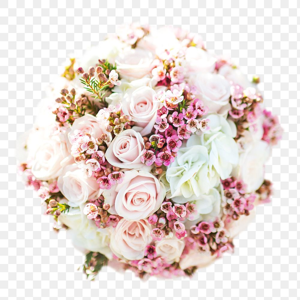 Bridal flower png bouquet, transparent background