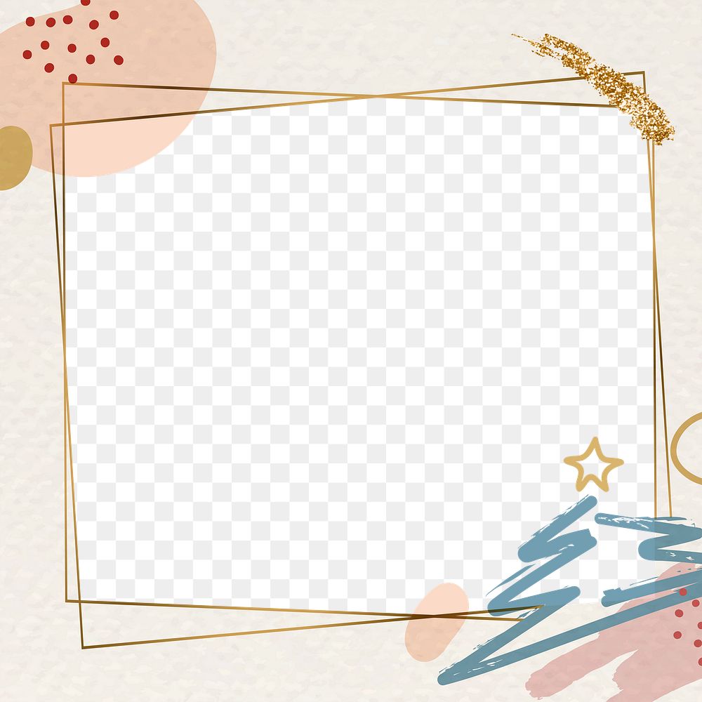 Png cute Christmas design border frame, transparent background