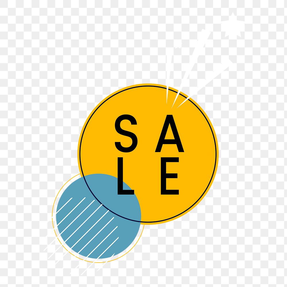 Png SALE badge shopping and retail element, transparent background