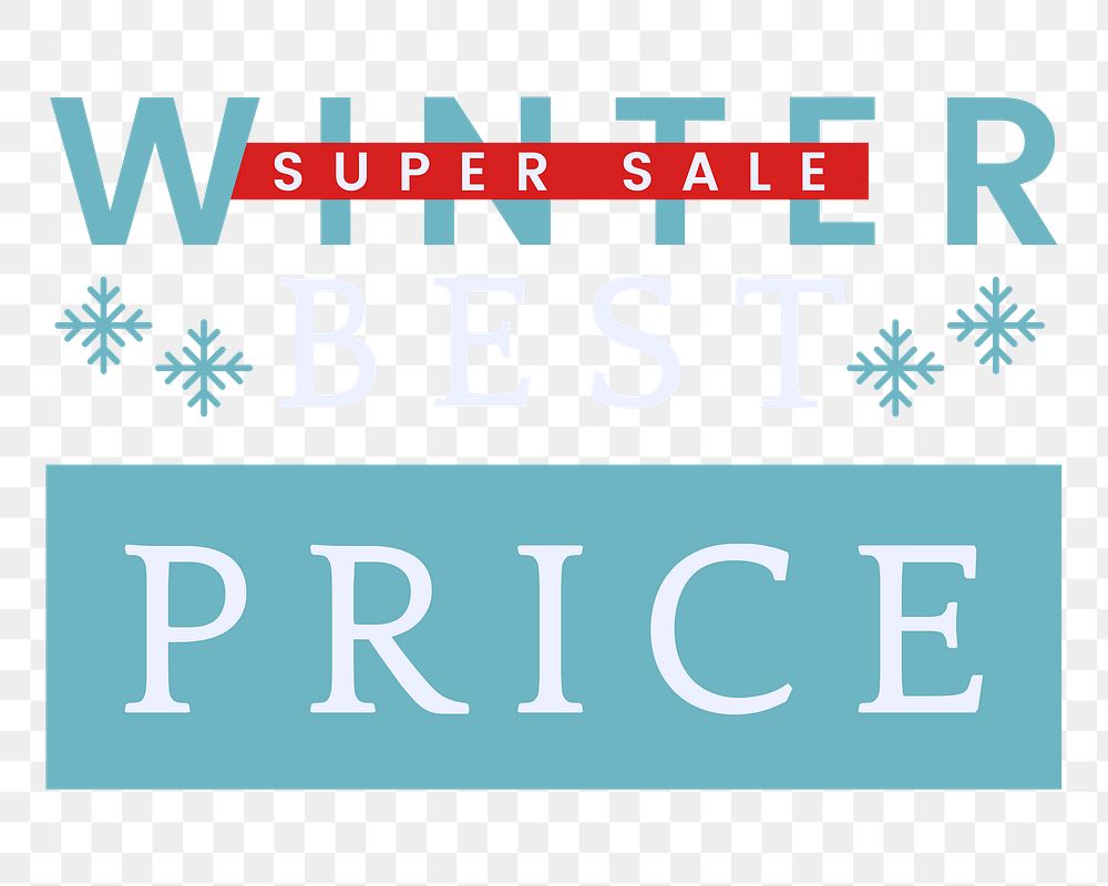 Png Winter best price super sale element, transparent background