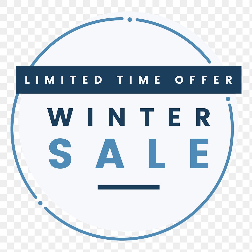 Png Limited time offer winter sale element, transparent background