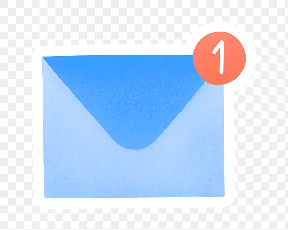 PNG Blue inbox  illustration sticker transparent background