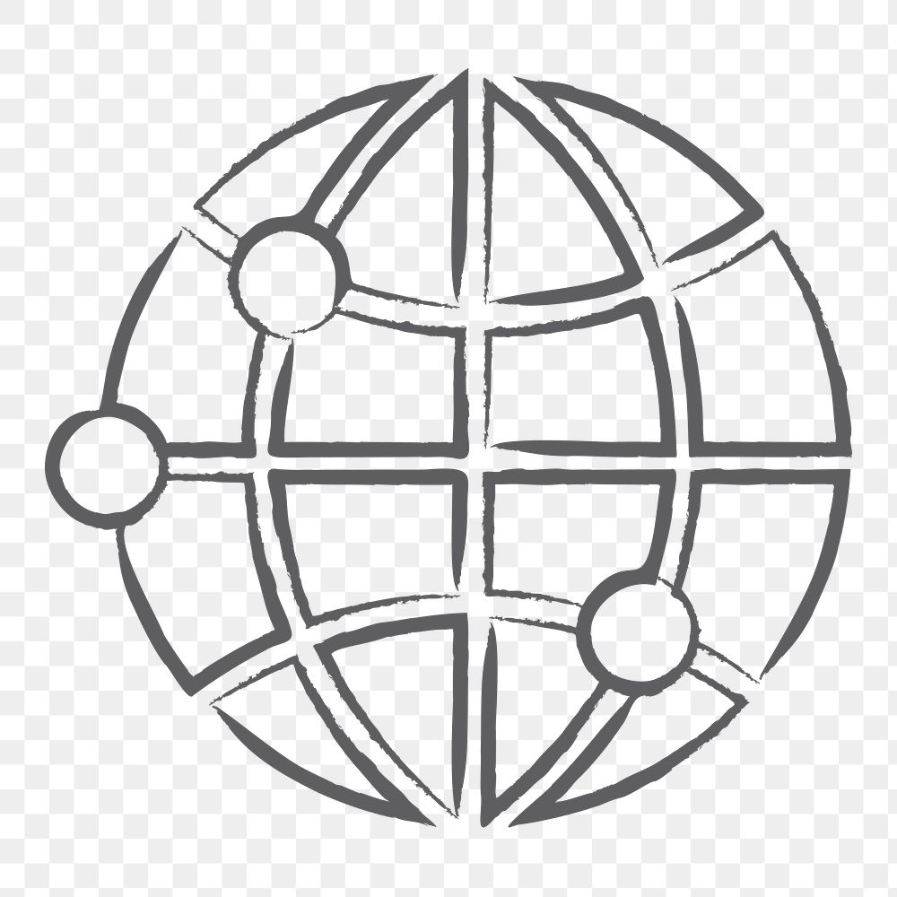 Global connection icon png,  transparent background 