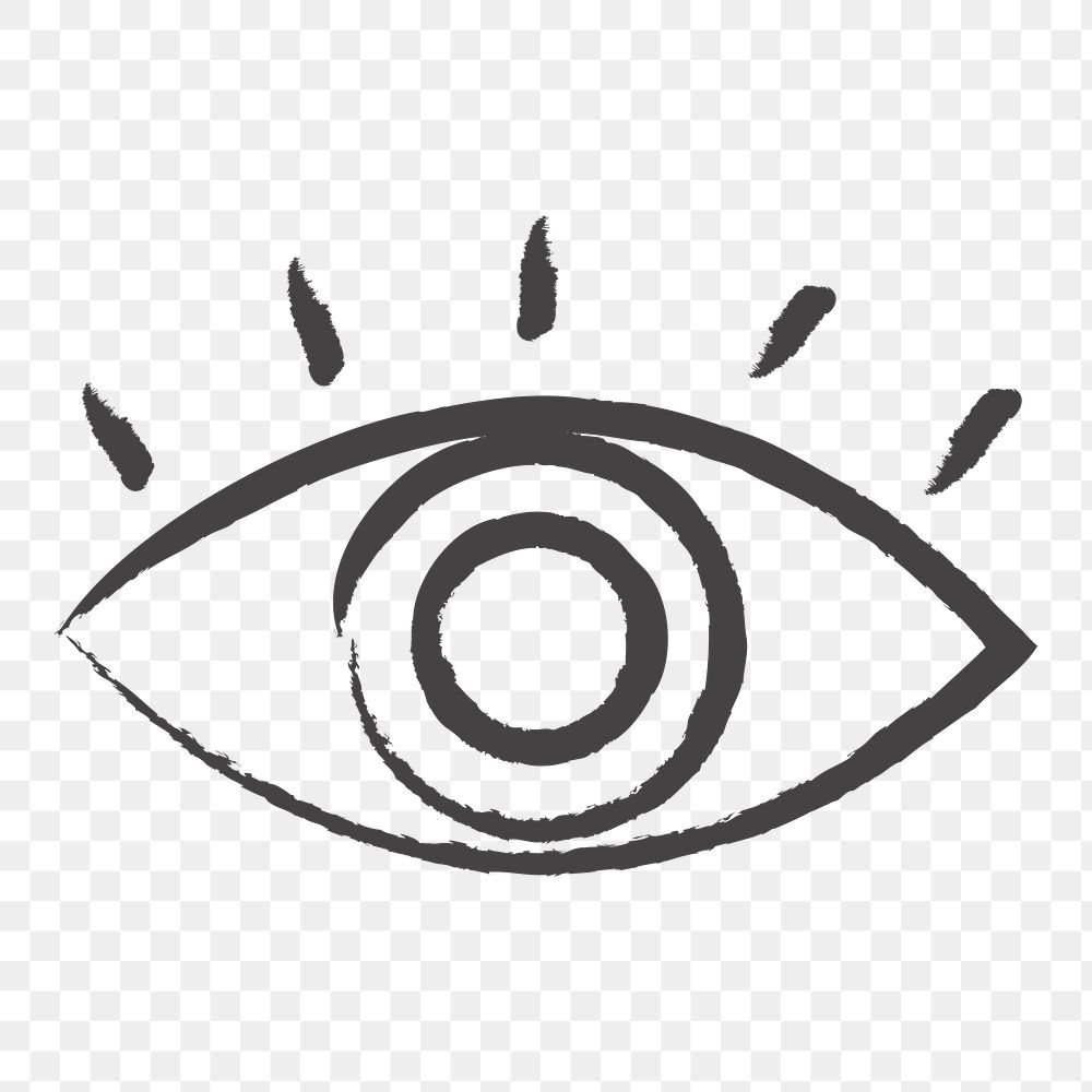 Eye icon png, human organ illustration on  transparent background 