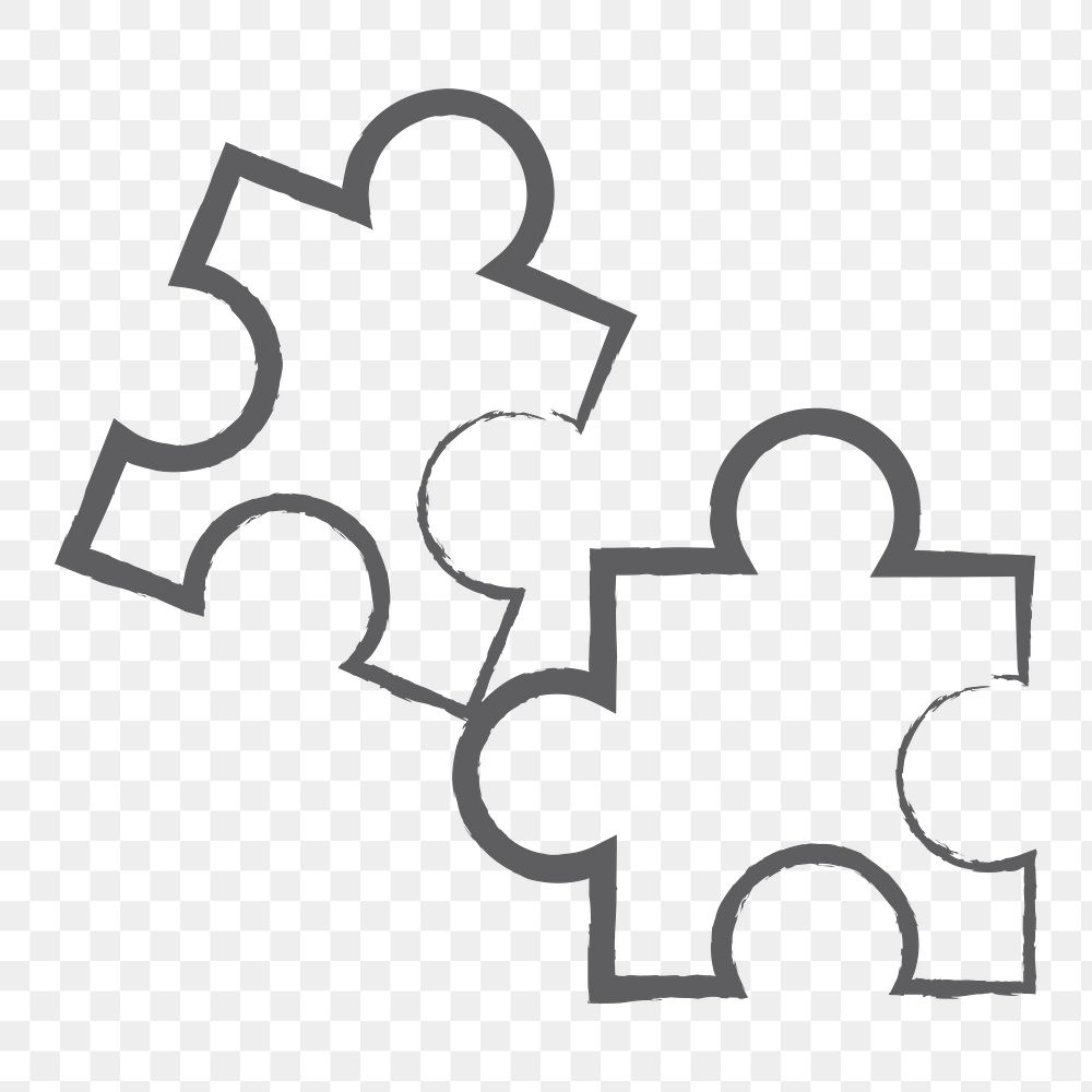 Jigsaw icon png, business teamwork illustration on transparent background 
