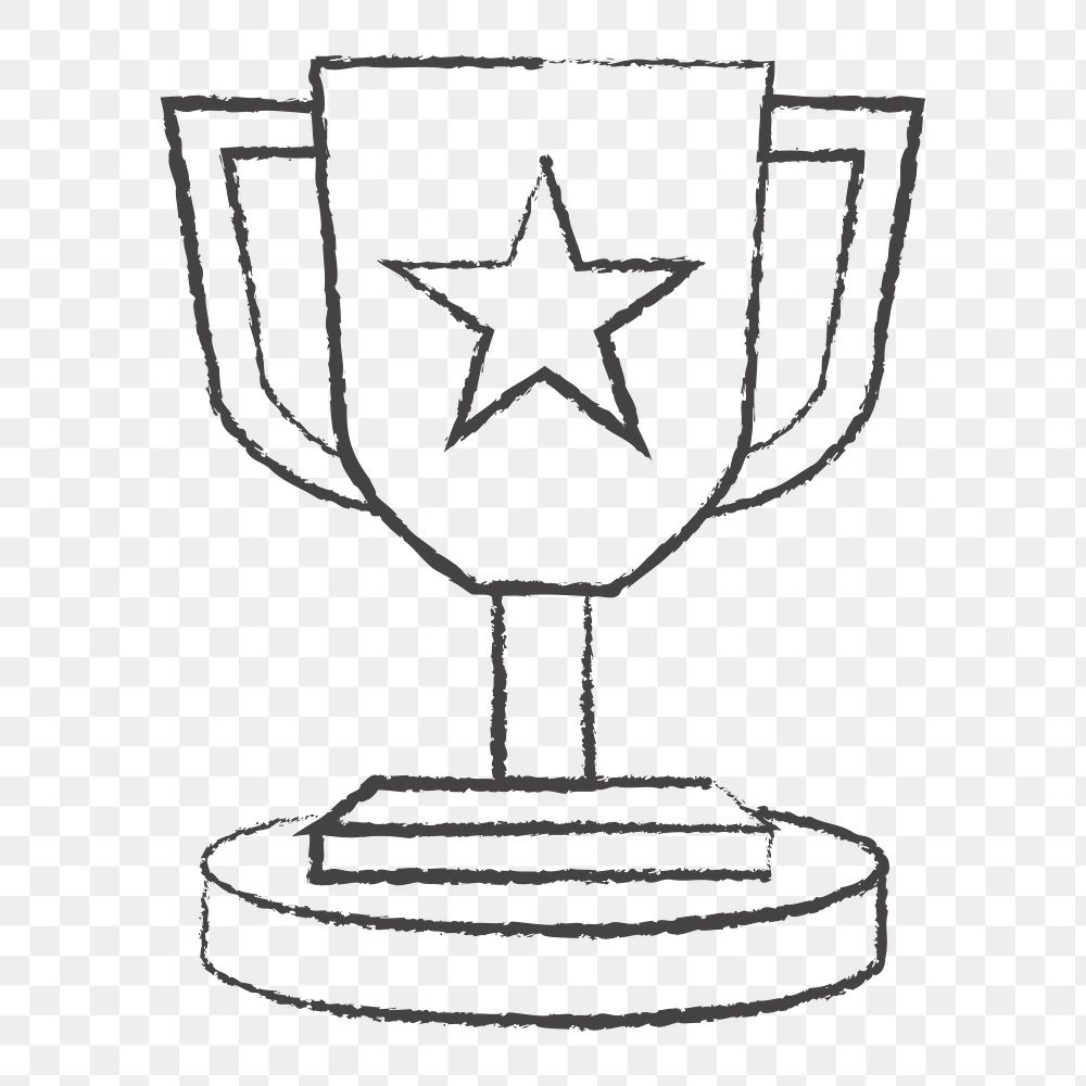 trophy icon png, achievement illustration on  transparent background 