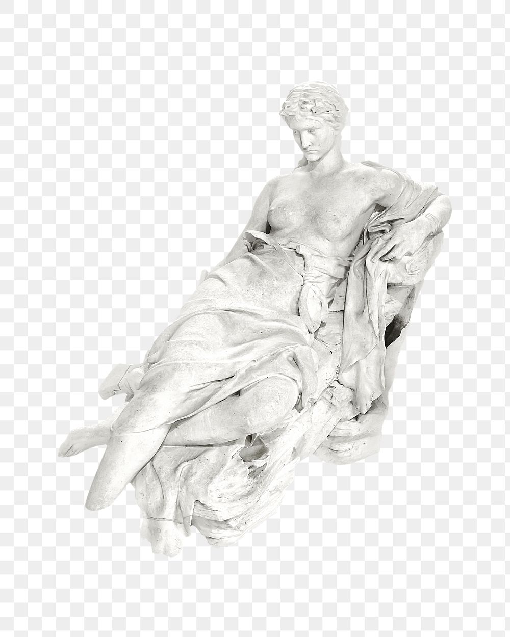 Marble statue png, isolated collage element, transparent background