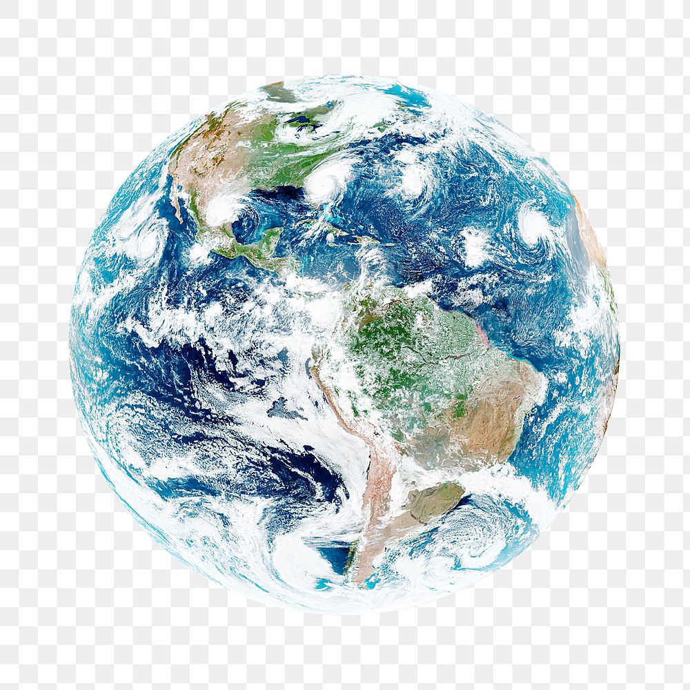 Planet earth png collage element on transparent background