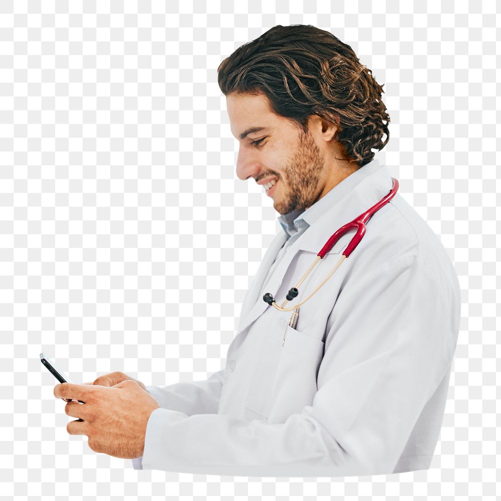 Male medical doctor  png, transparent background