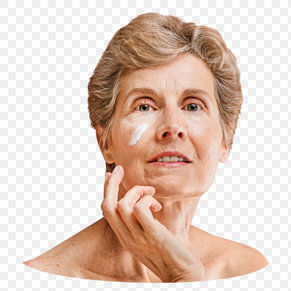 Woman anti-aging advertisement png, transparent background