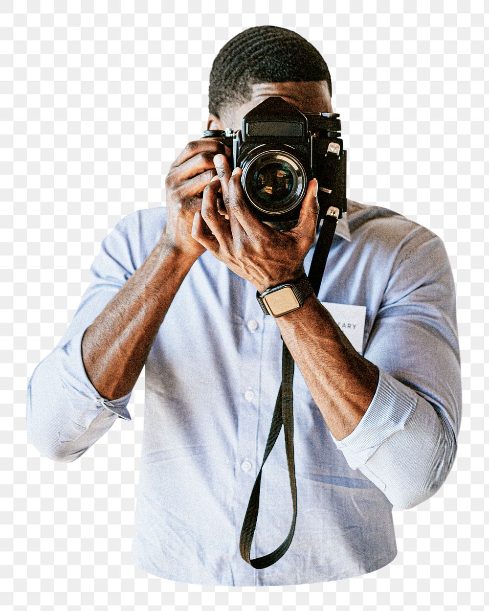 Male photographer png element, transparent background