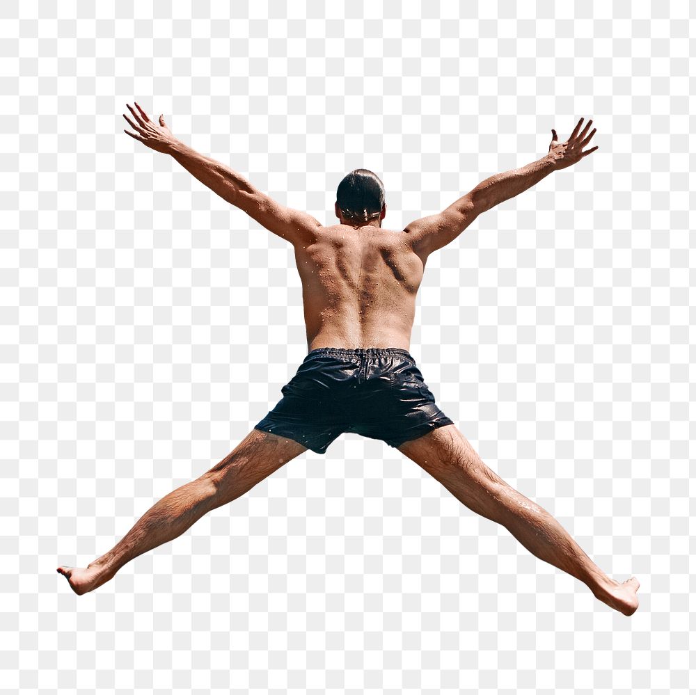PNG Man jumping with joy, transparent background