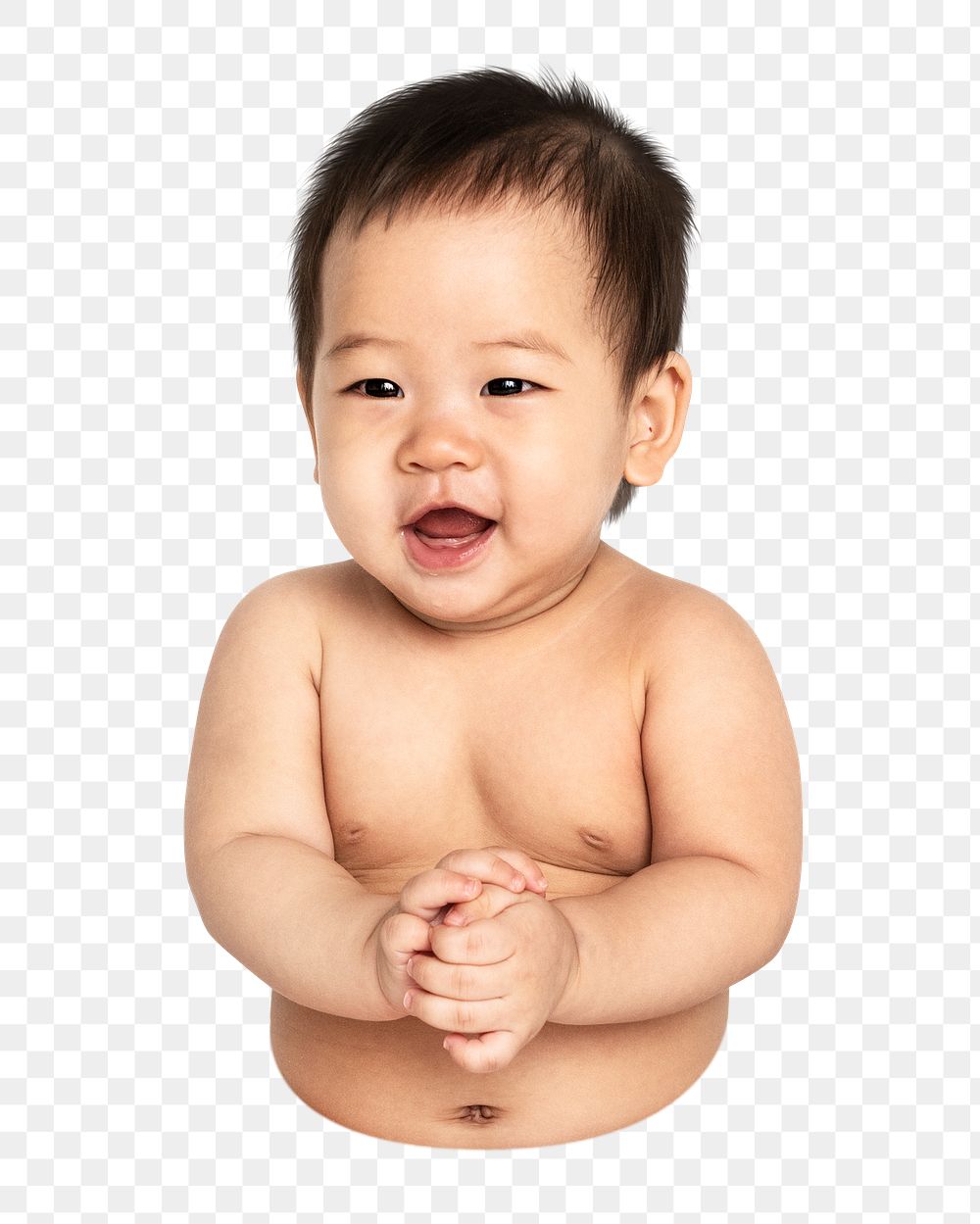 PNG baby sitting on the floor collage element, transparent background