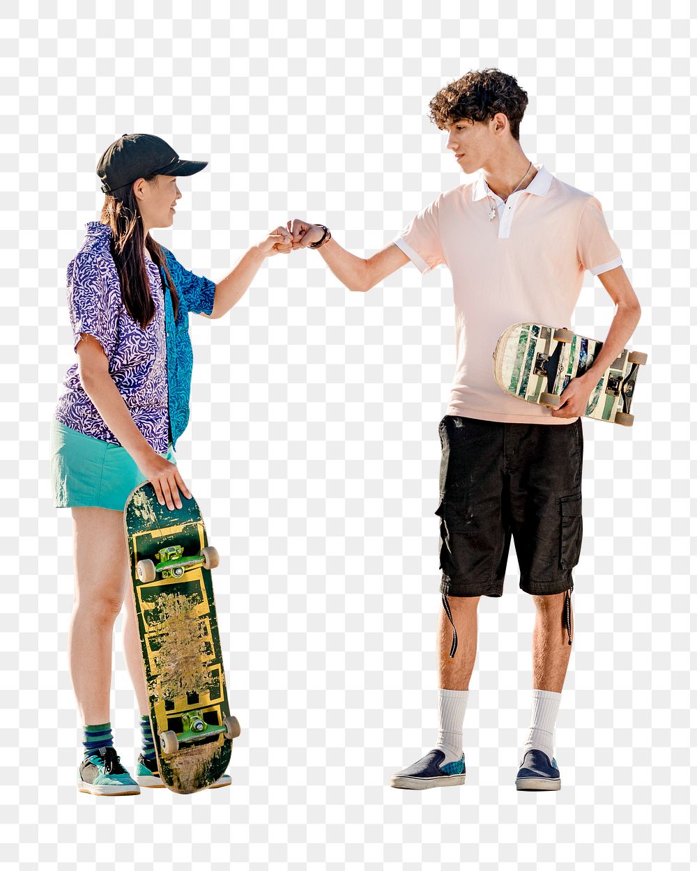 Teen png bestie skateboarder , transparent background