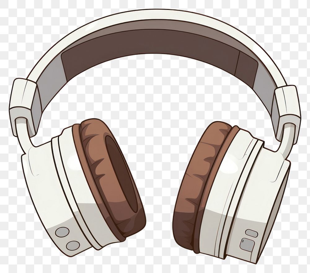 PNG Headphones headset cartoon white background. AI generated Image by rawpixel.