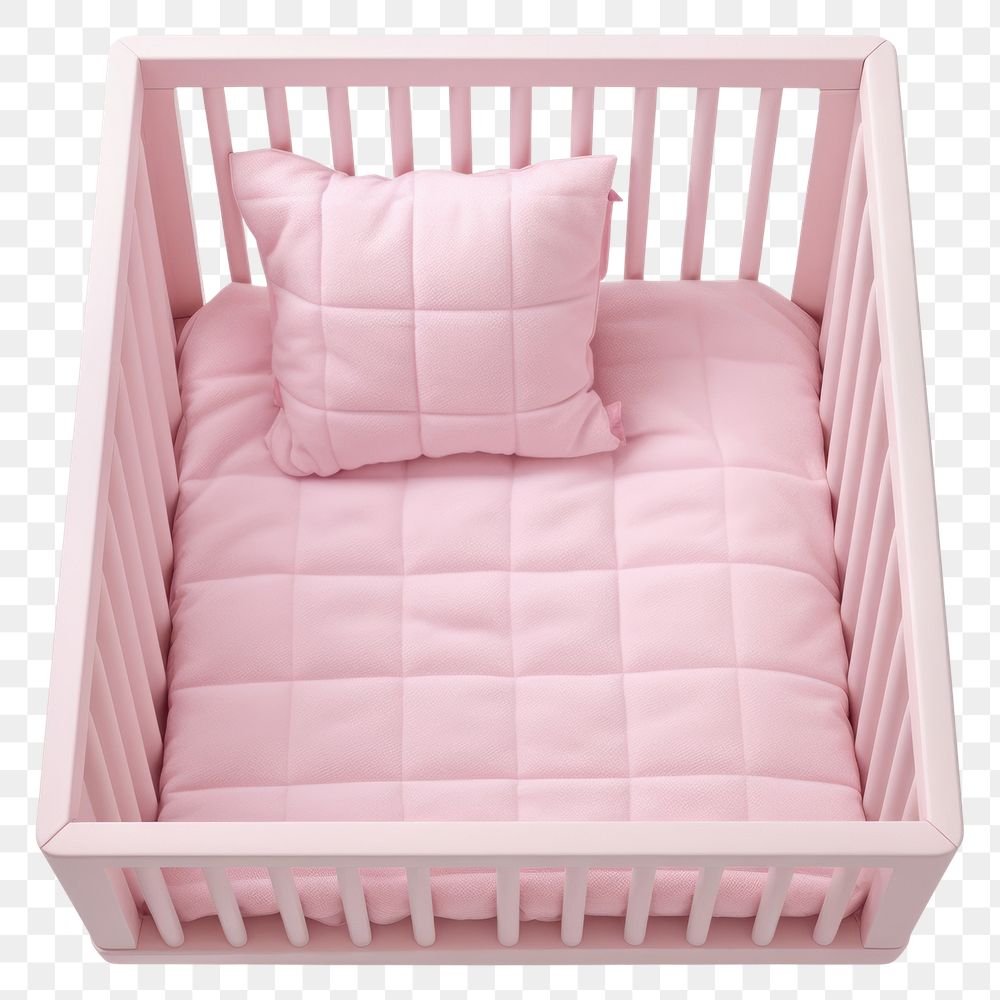 PNG Crib furniture pink bed. AI generated Image by rawpixel.