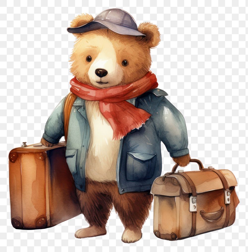 PNG Luggage travel bear toy. 