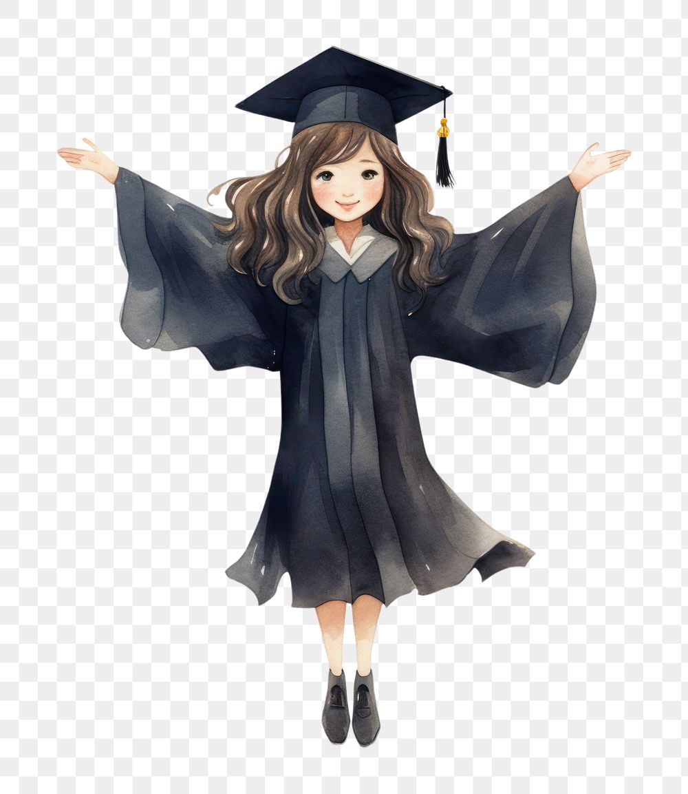 PNG  Female graduation portrait fashion adult. AI generated Image by rawpixel.