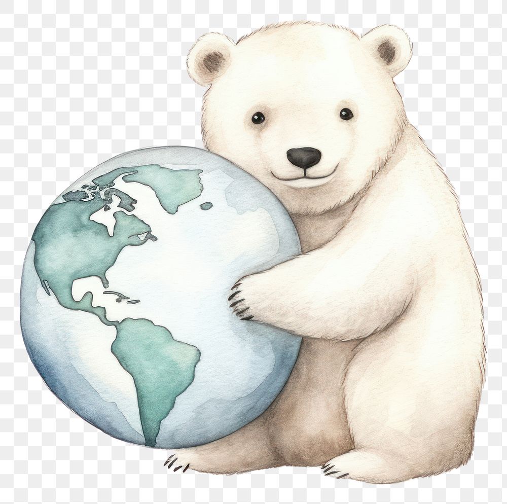 PNG Bear cartoon mammal globe. 