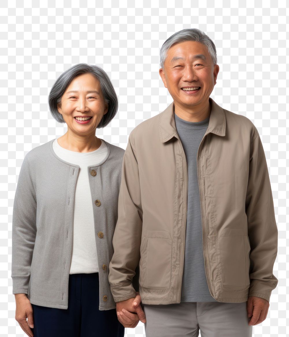 PNG Asian Senior farmer couple smiling adult happy. AI generated Image by rawpixel.