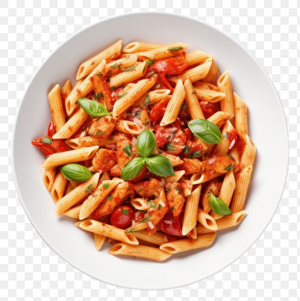 PNG  Pasta penne plate table. AI generated Image by rawpixel.