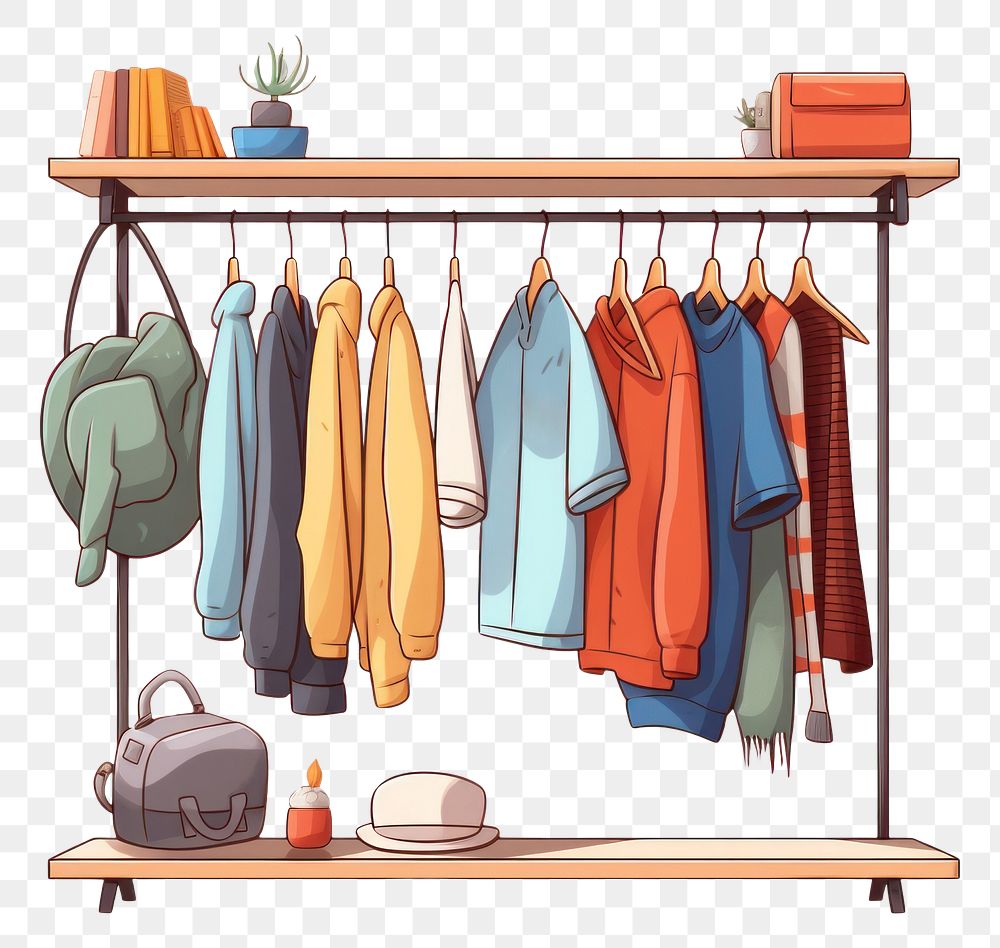 Town Clothing Rack - Clothes Rack Clipart PNG Transparent With